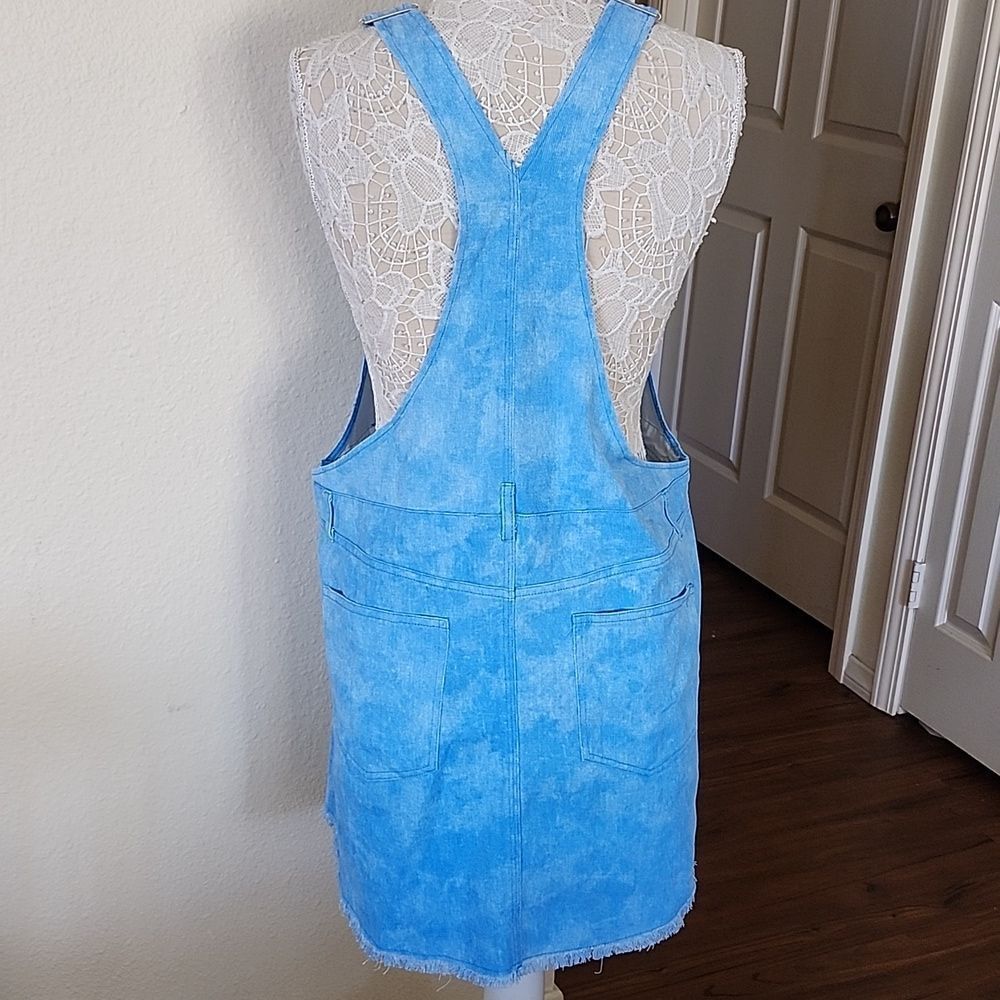 DAVI&DANI Boho Bib Overall Mini Dress Coastal Cowgirl Western New Size Large - Picture 6 of 11